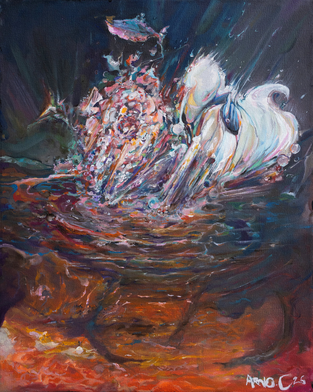 Arno Carstens, Swan Song, oil on canvas, 70 × 56 cm
