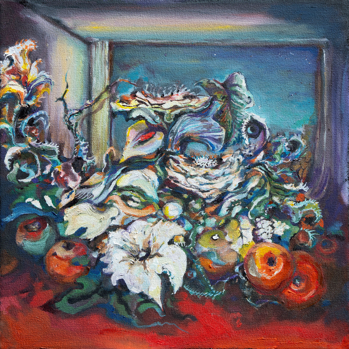 Arno Carstens, The Gathering Nest, oil on canvas, 40 × 40 cm