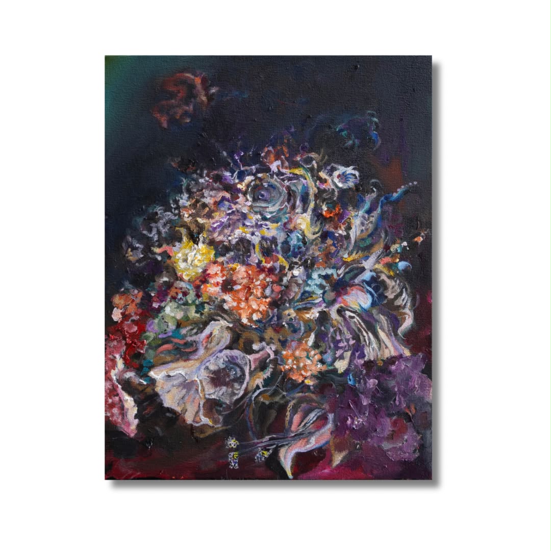 Arno Carstens, All of Everything, oil on canvas, 45 × 35 cm, on a white wall