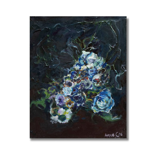 Arno Carstens, Jungle Bloom, oil on canvas, 50 × 40 cm, on a white wall