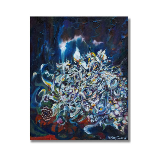 Arno Carstens, Crystal Bloom, oil on canvas, 50 × 40 cm, on a white wall