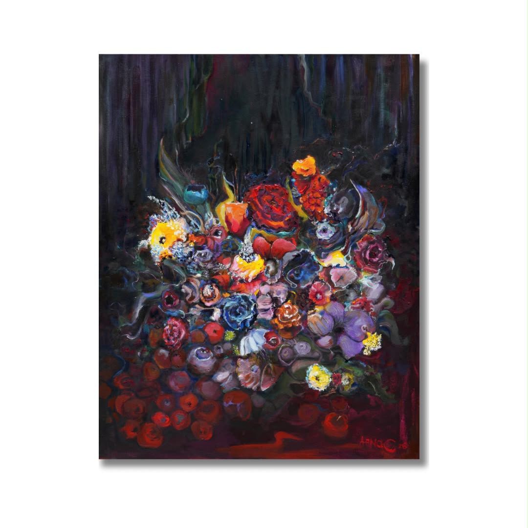 Arno Carstens, Borrowed Time, oil on canvas, 100 × 78 cm, on a white wall