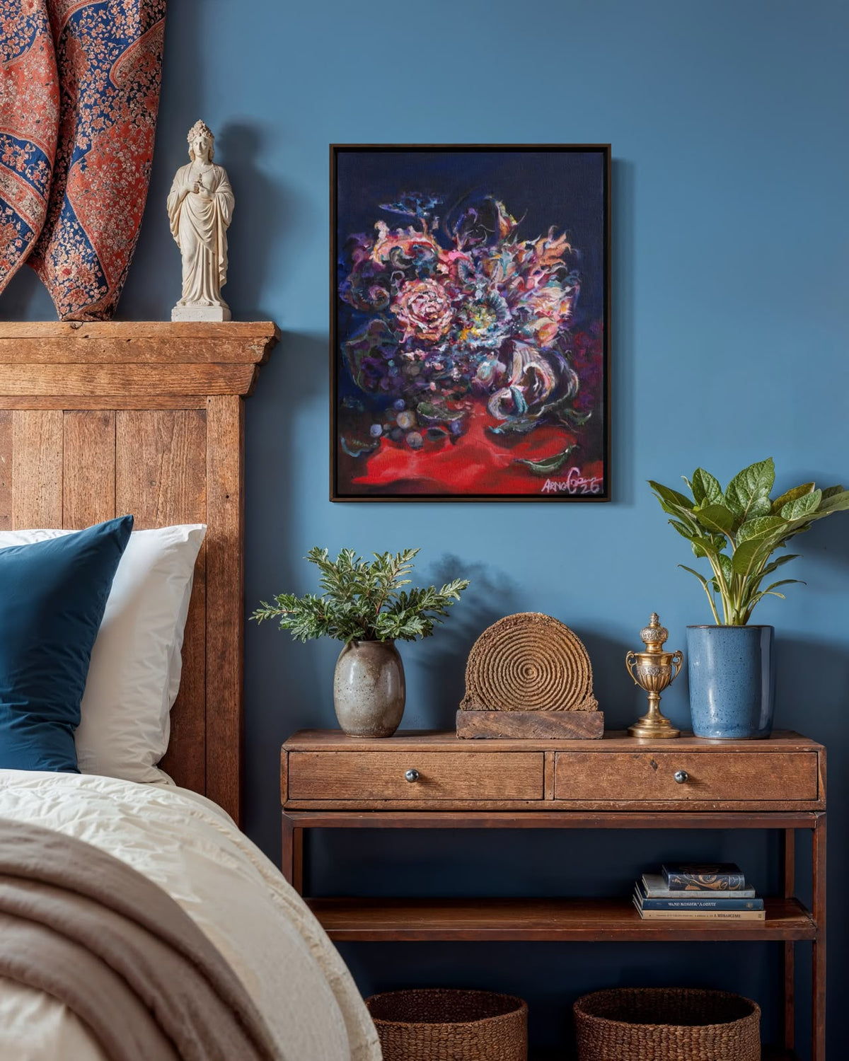 Arno Carstens, Cardinal Tide, oil on canvas, 45 × 35 cm, shown in a room