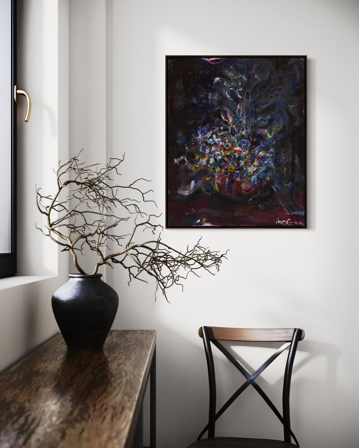 Arno Carstens, Adored Life, oil on canvas, 70 × 56 cm, shown in a room