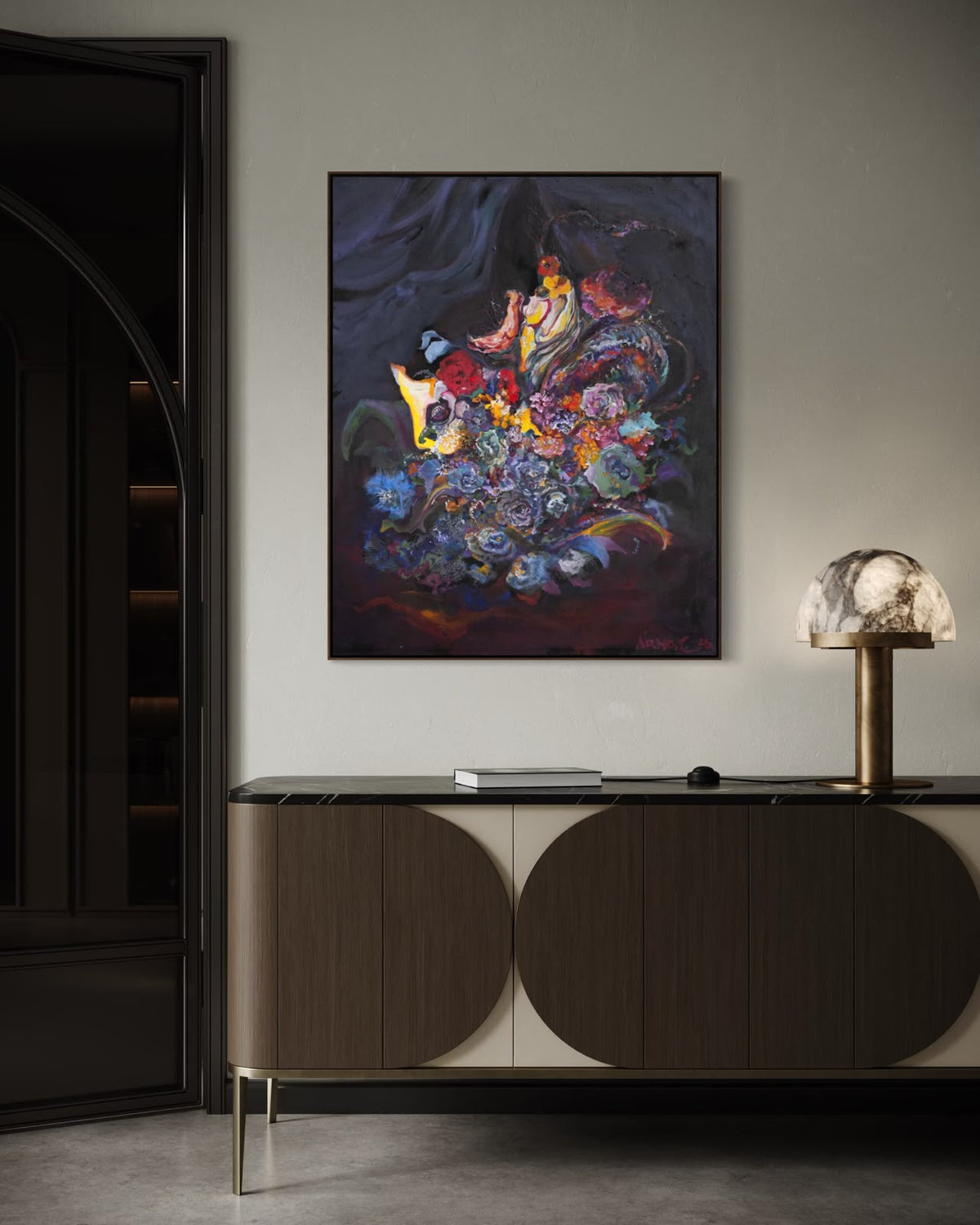 Arno Carstens, In Reign, oil on canvas, 100 × 78 cm, shown in a room