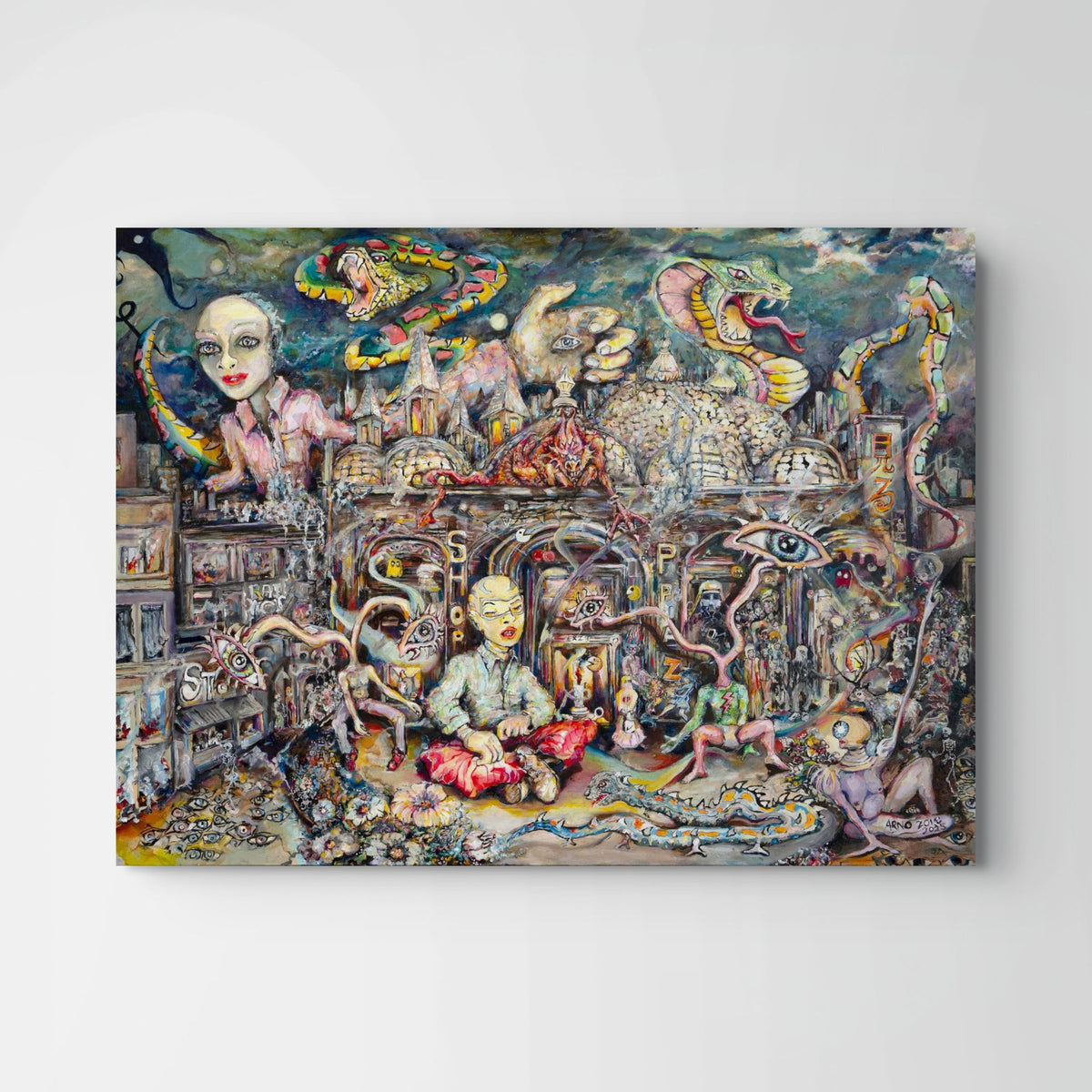 Arno Carstens, Bizarre Bazaar, oil on canvas, 76 × 102 cm