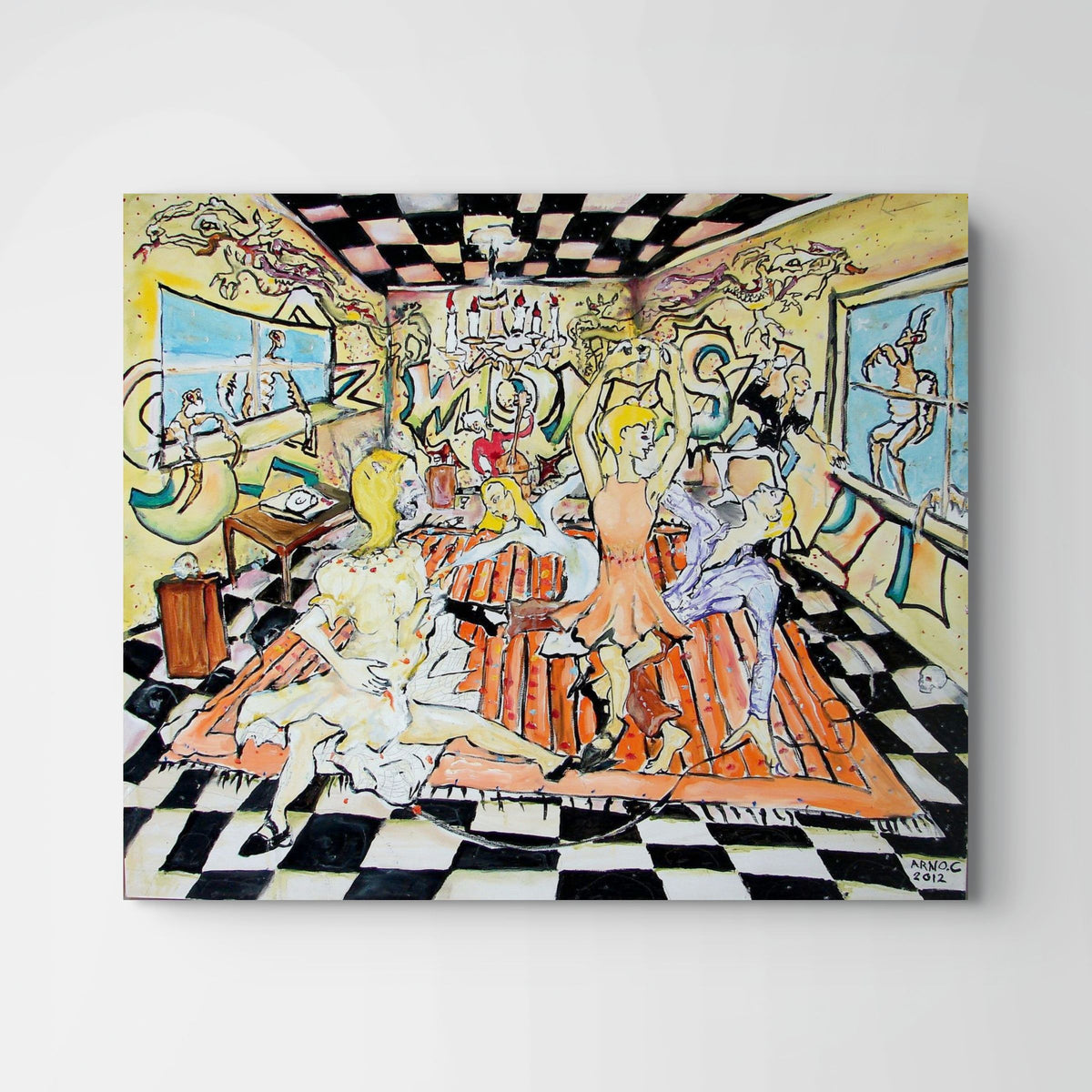 Arno Carstens, Psychedelic Night Out, oil on canvas, 81 × 96 cm