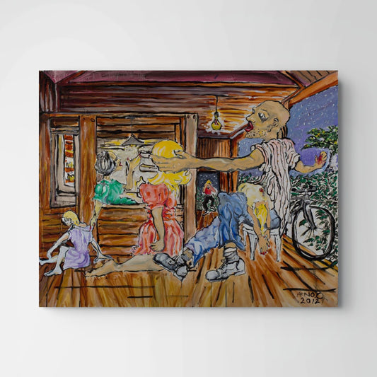 Arno Carstens, Rural Implosion, oil on canvas, 96 × 81 cm