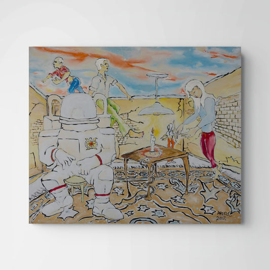 Arno Carstens, Space Suit for Some, oil on canvas, 96 × 81 cm