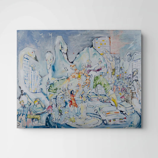 Arno Carstens, Swan Love, oil on canvas, 93 × 75 cm